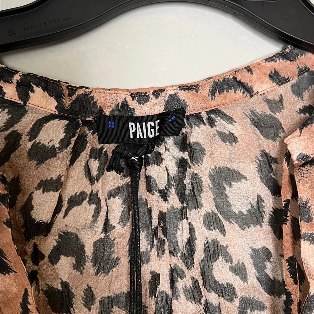 Paige silk beretta blouse animal print size XS NEW |  Leopard Print Sheer Top